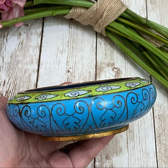 Vintage Cloisonné Enamel Inlay Small Dish Bowl - Picture 7 of 10
